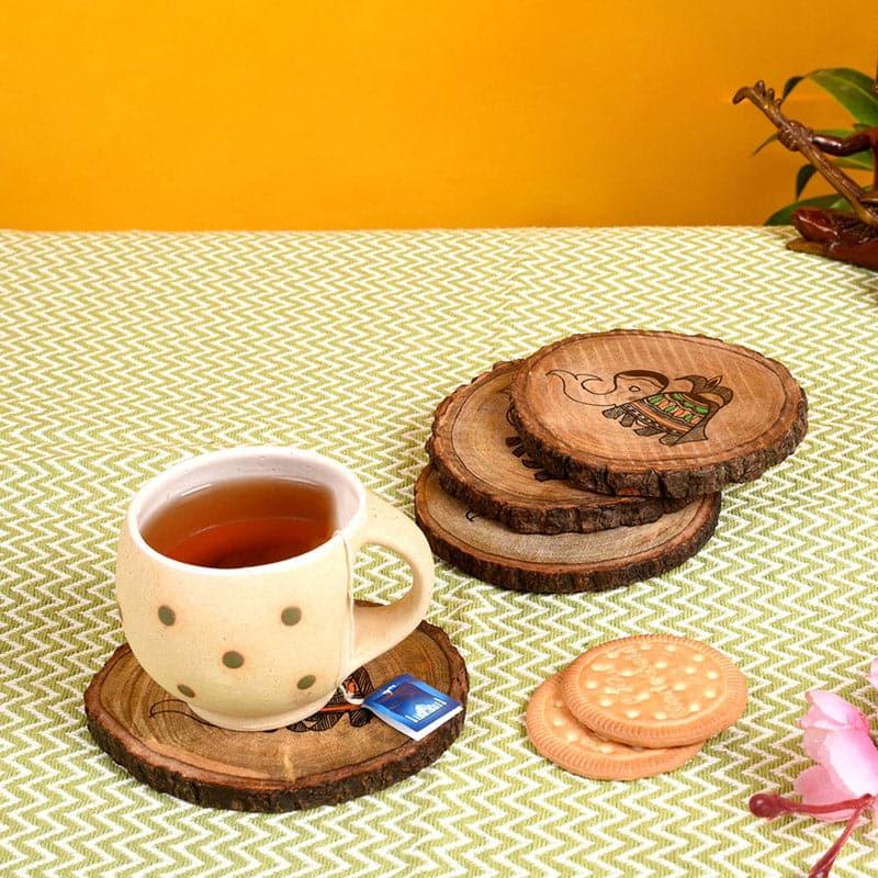 Buy Haathi Tribal Coaster - Set Of Four Coasters from Vaaree