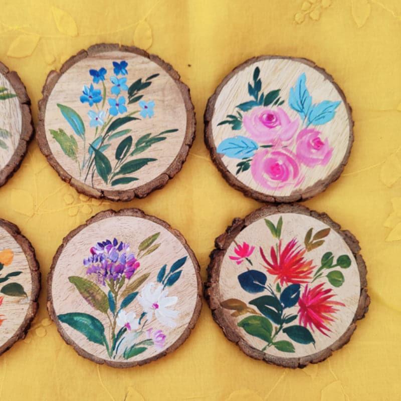 Buy Kaya Flora Coaster - Set Of Six Coasters from Vaaree