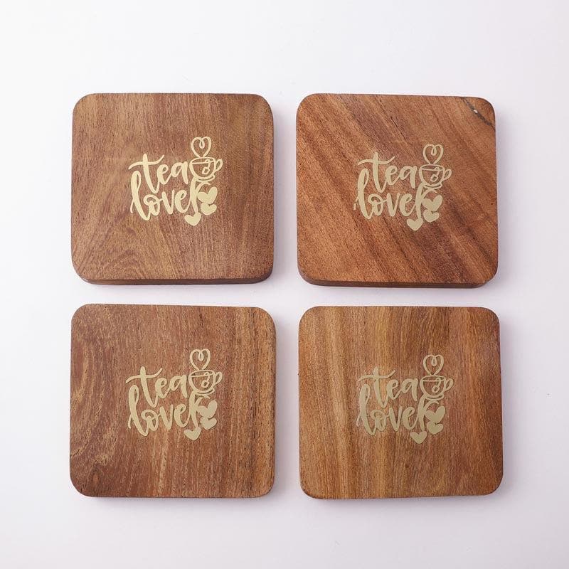 Buy Love For Tea Coaster - Set Of Four Coasters from Vaaree