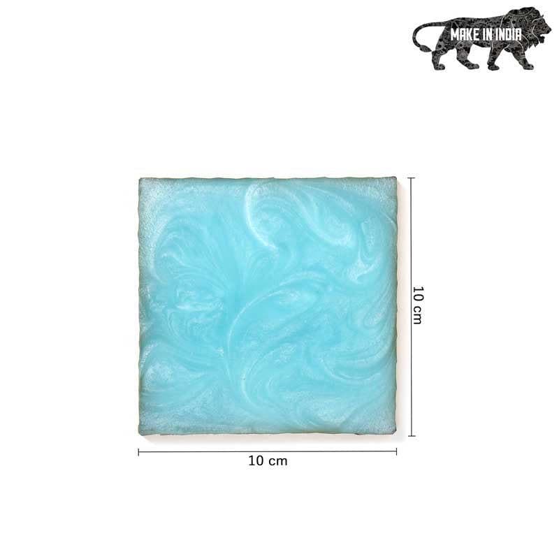 Buy Marble Swirl Coaster (Sky) - Set Of Six Coasters from Vaaree