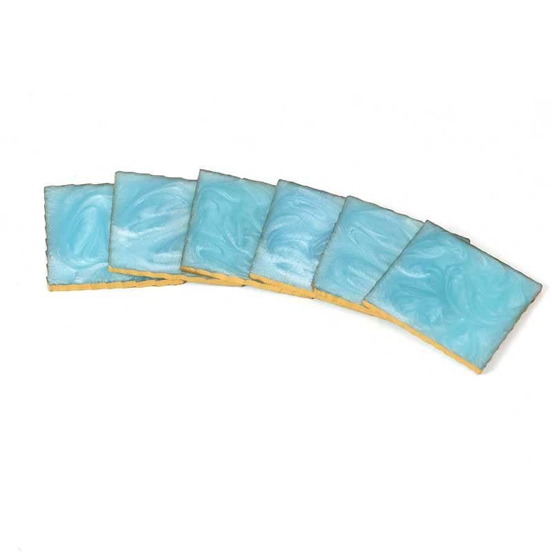 Buy Marble Swirl Coaster (Sky) - Set Of Six Coasters from Vaaree