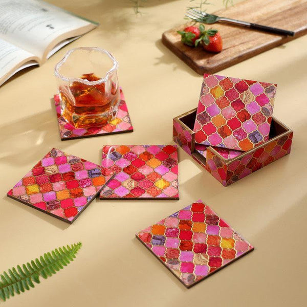 Coaster - Pink Seher Tiles Coasters - Set Of Six