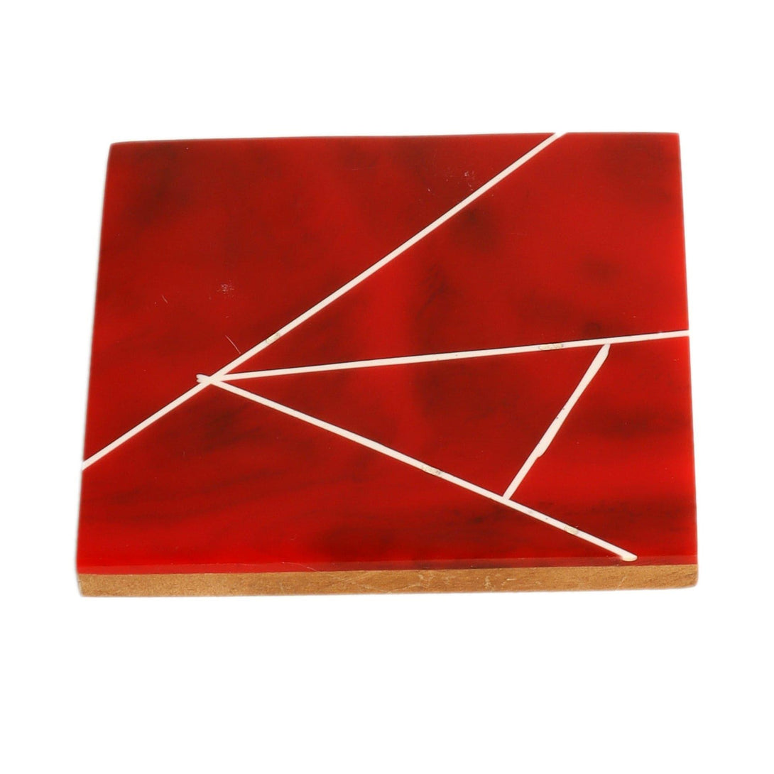 Coaster - Red Divide Coaster - Set Of Six