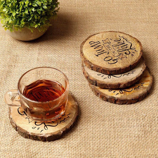 Coaster - Rustic Scripted Coaster - Set Of Four