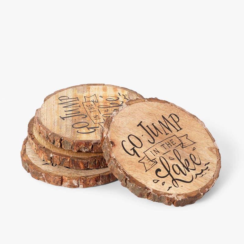 Coaster - Rustic Scripted Coaster - Set Of Four