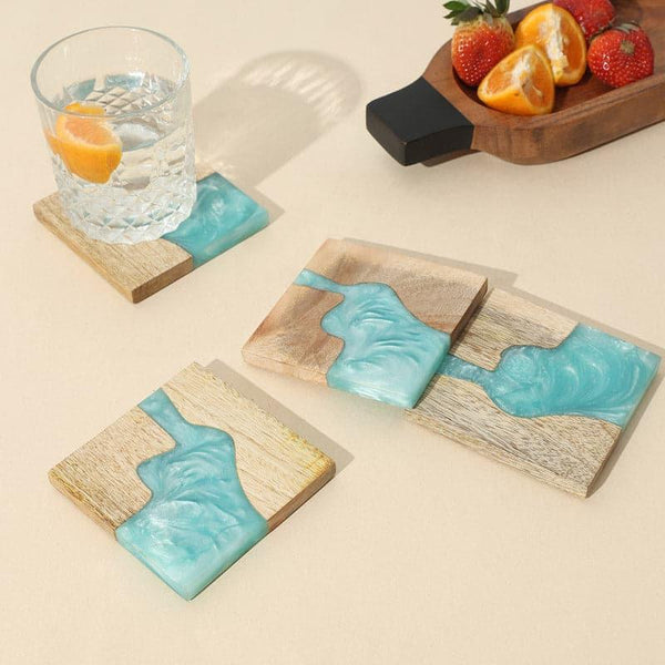 Coaster - Sea Whirl Mangowood Coaster - Set Of Four