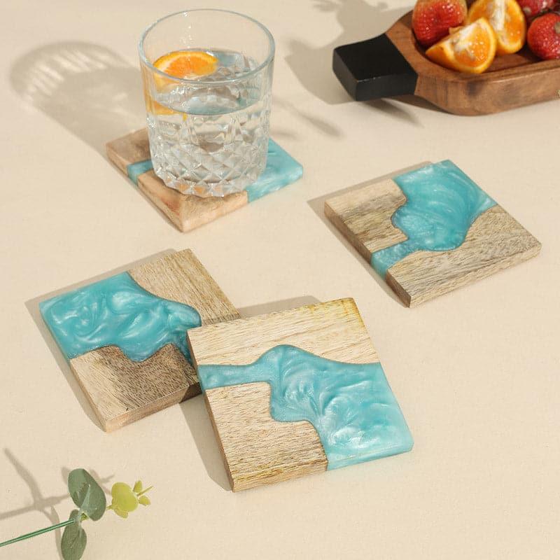 Coaster - Sea Whirl Mangowood Coaster - Set Of Four