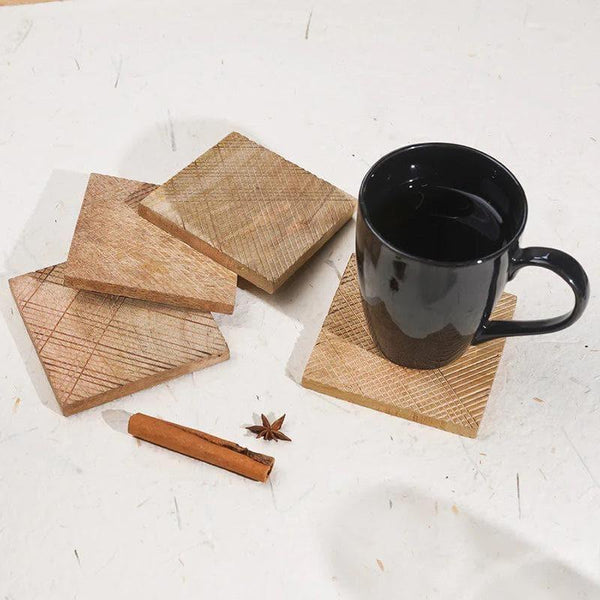 Buy Textured Tan Coaster - Set Of Four Coasters from Vaaree