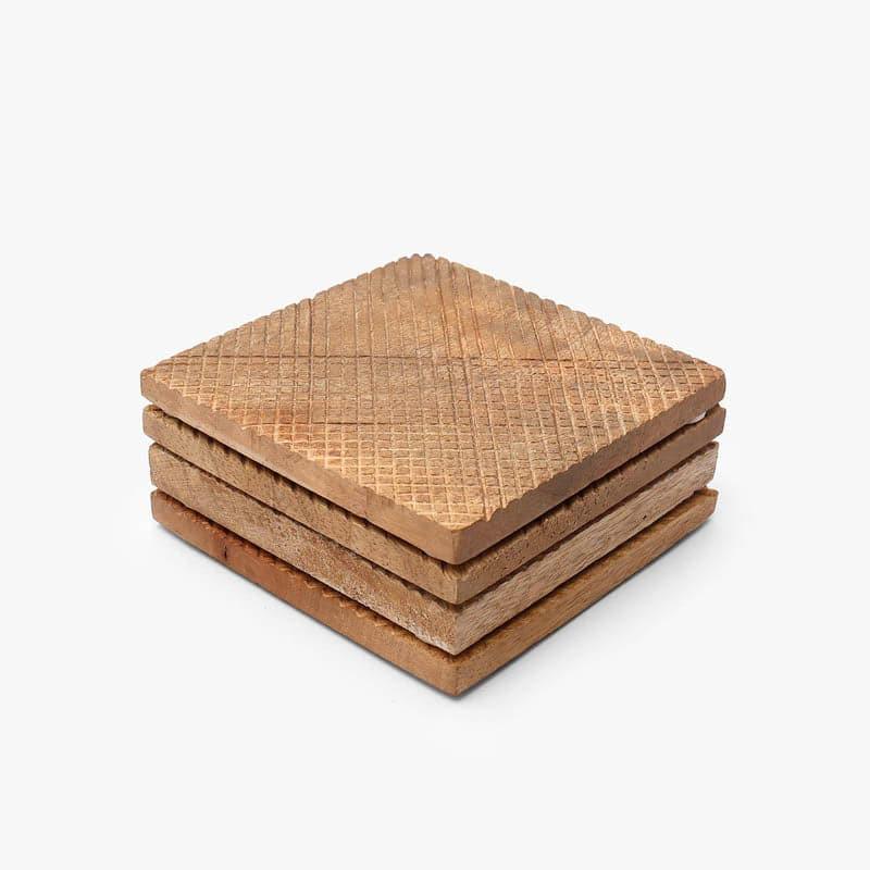 Buy Textured Tan Coaster - Set Of Four Coasters from Vaaree