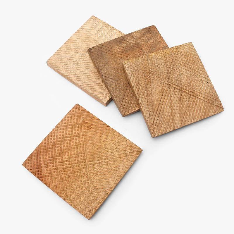 Buy Textured Tan Coaster - Set Of Four Coasters from Vaaree