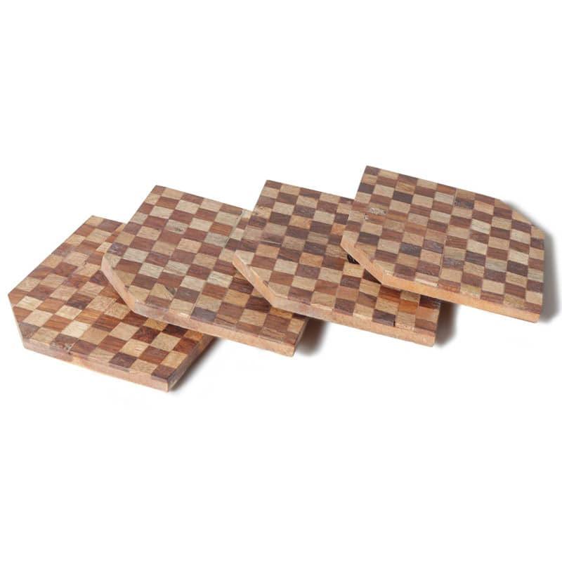 Coaster - Timber Grid Coaster - Set Of Four