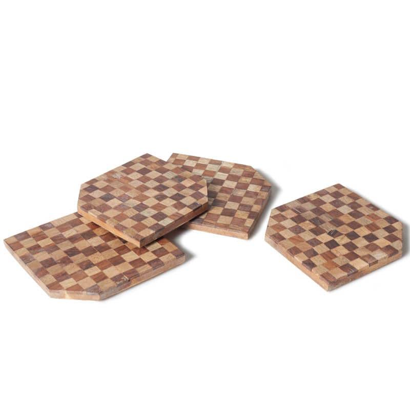 Coaster - Timber Grid Coaster - Set Of Four