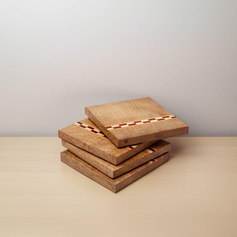 Buy Timber Tone Coaster - Set Of Four Coasters from Vaaree