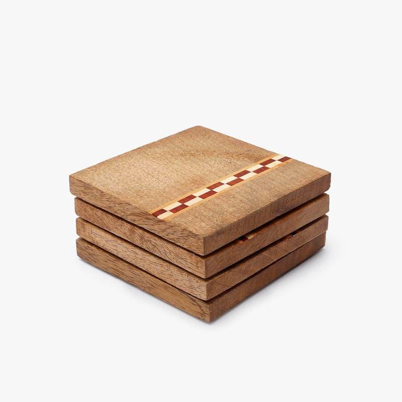 Buy Timber Tone Coaster - Set Of Four Coasters from Vaaree