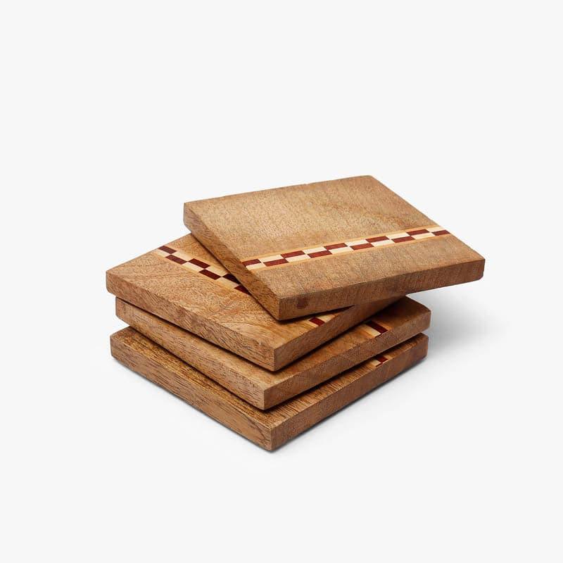 Buy Timber Tone Coaster - Set Of Four Coasters from Vaaree