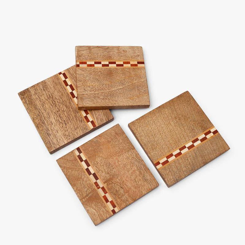 Buy Timber Tone Coaster - Set Of Four Coasters from Vaaree