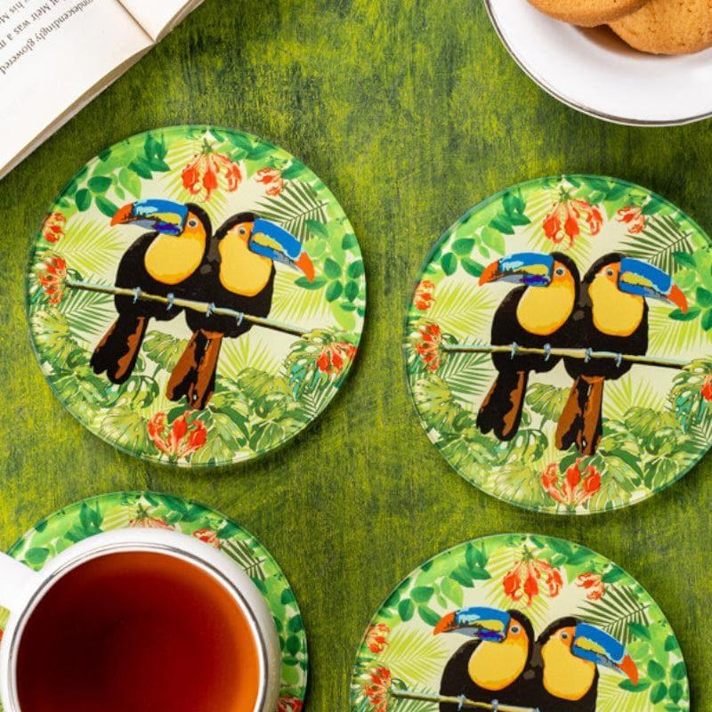 Coaster - Toucan Tango Round Coaster - Set Of Four