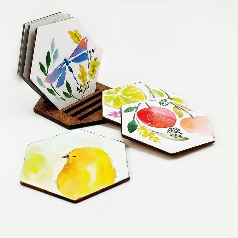 Buy Trysta Nature Coaster - Set Of Six Coasters from Vaaree