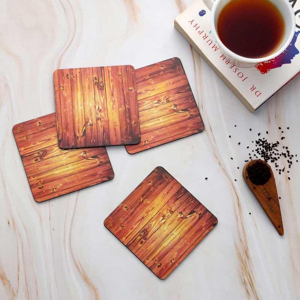 Coaster - Woodcut Finesse Coaster - Set Of Four