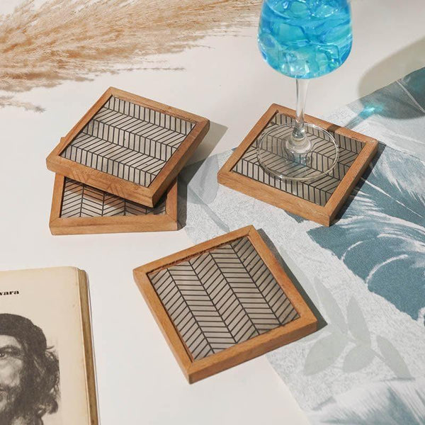 Buy Wooden Trail Coaster - Set Of Four Coasters from Vaaree