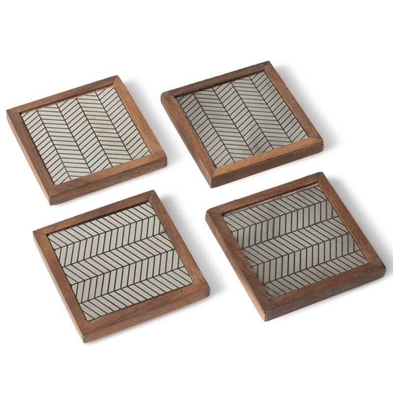 Buy Wooden Trail Coaster - Set Of Four Coasters from Vaaree