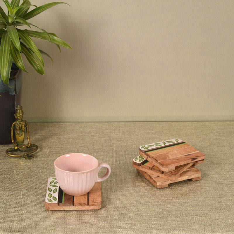 Buy Wooden Whispers Coaster - Set Of Four Coasters from Vaaree