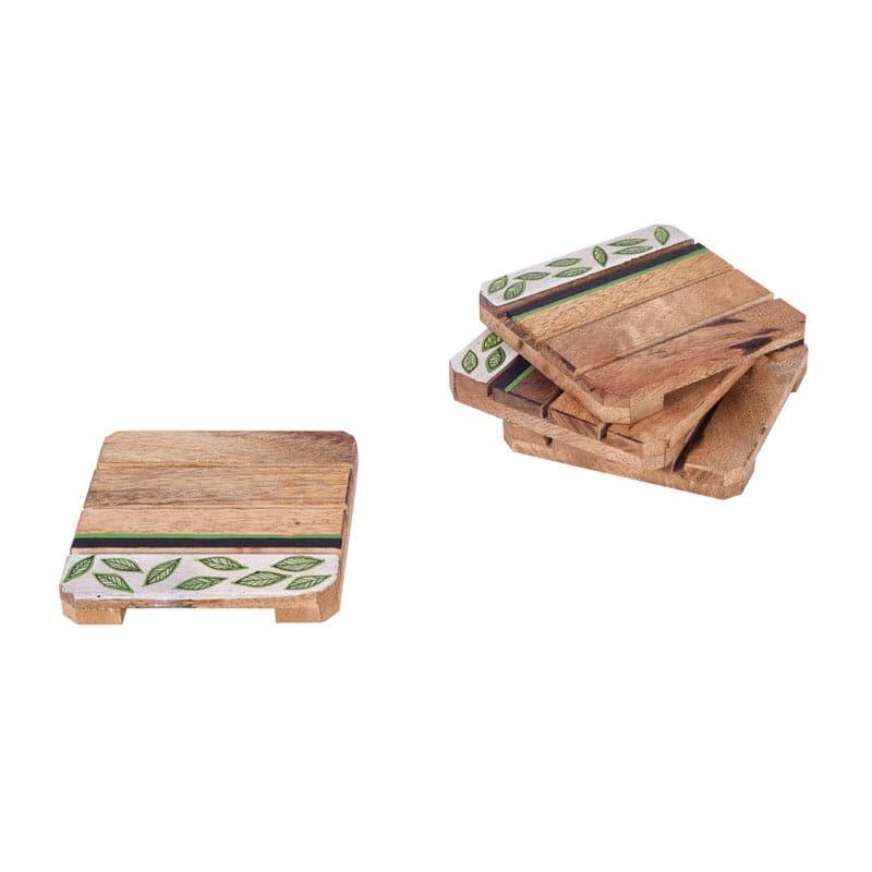 Buy Wooden Whispers Coaster - Set Of Four Coasters from Vaaree