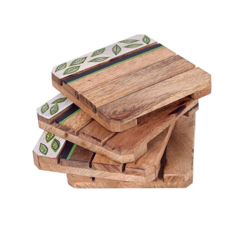 Buy Wooden Whispers Coaster - Set Of Four Coasters from Vaaree