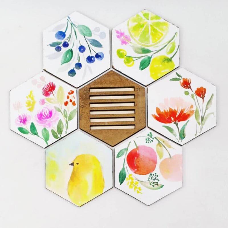 Buy Xeno Flora Coaster - Set Of Six Coasters from Vaaree