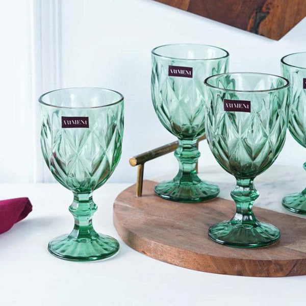 Cocktail Glasses - Aurelia Goblet (Green) (270 ml ) - Set Of Four
