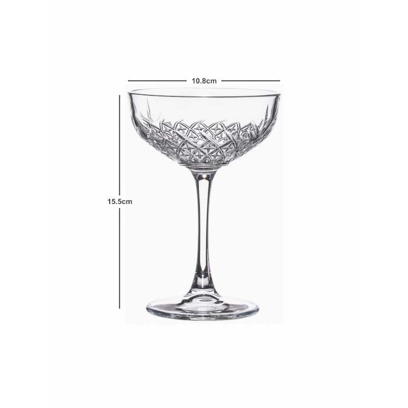 Buy Everet Timeless Coupe Glass (255 ML) - Set Of Four Cocktail Glasses from Vaaree