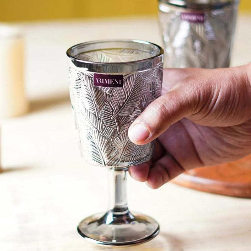 Cocktail Glasses - Surreal Embossed Goblet (270 ml ) - Set Of Four