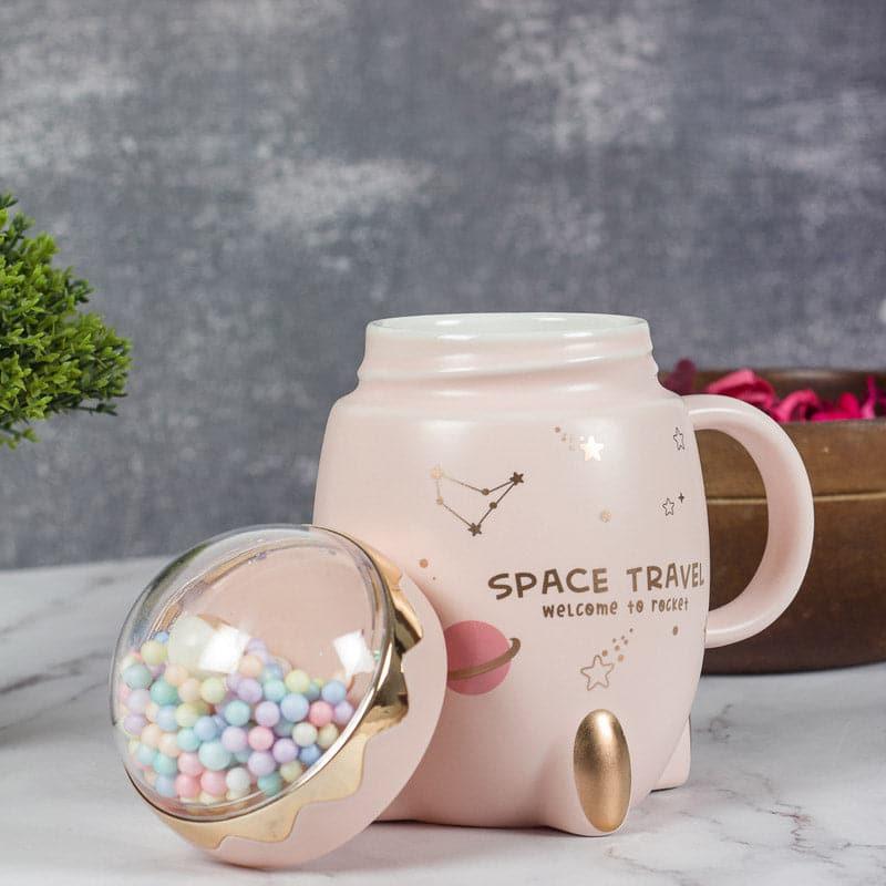 Buy Astro Launch Kids Mug With Lid (Pink) - 500 ML Coffee Mug from Vaaree