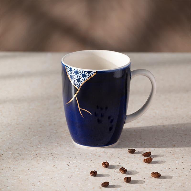 Coffee Mug - Wabi Sabi Porcelain Mug (Blue) - 295 ML