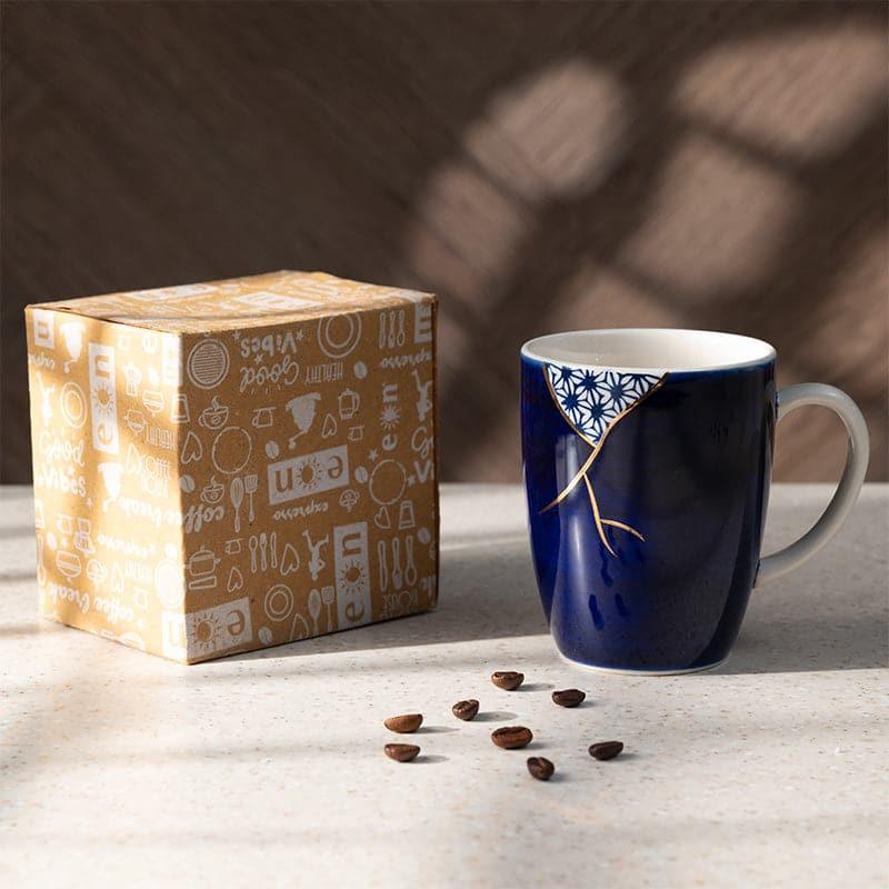 Coffee Mug - Wabi Sabi Porcelain Mug (Blue) - 295 ML