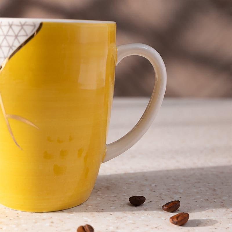 Coffee Mug - Wabi Sabi Porcelain Mug (Yellow) - 295 ML