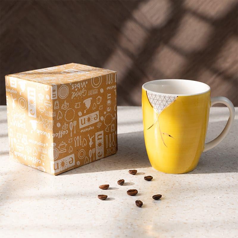 Coffee Mug - Wabi Sabi Porcelain Mug (Yellow) - 295 ML