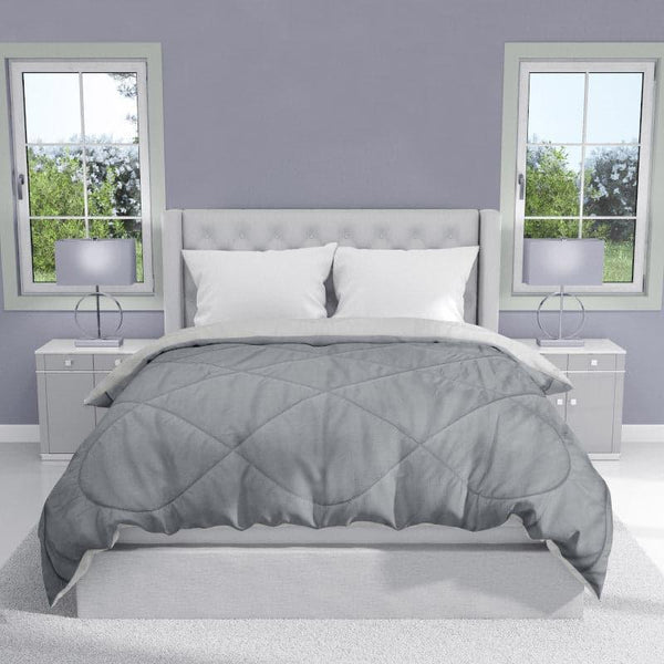 Comforters & AC Quilts - Gleva Reversible Comforters - Ash & Pearl Grey