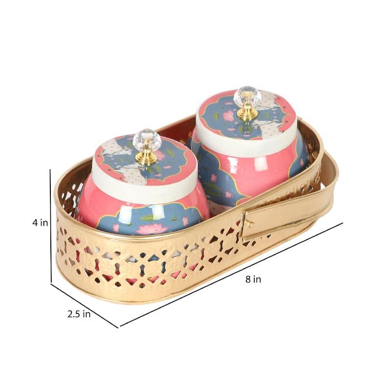 Buy Agora Nandi Ethnic Basket With Jar - Set Of Three Container from Vaaree