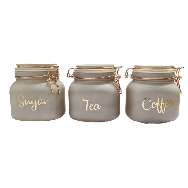 Buy Bessie Storage Jar (Grey & Gold) - Set Of Three Container from Vaaree