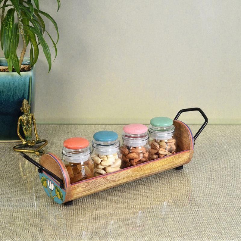 Buy Briju Storage Jar With Tray (100 ml) - Set Of Four Container from Vaaree