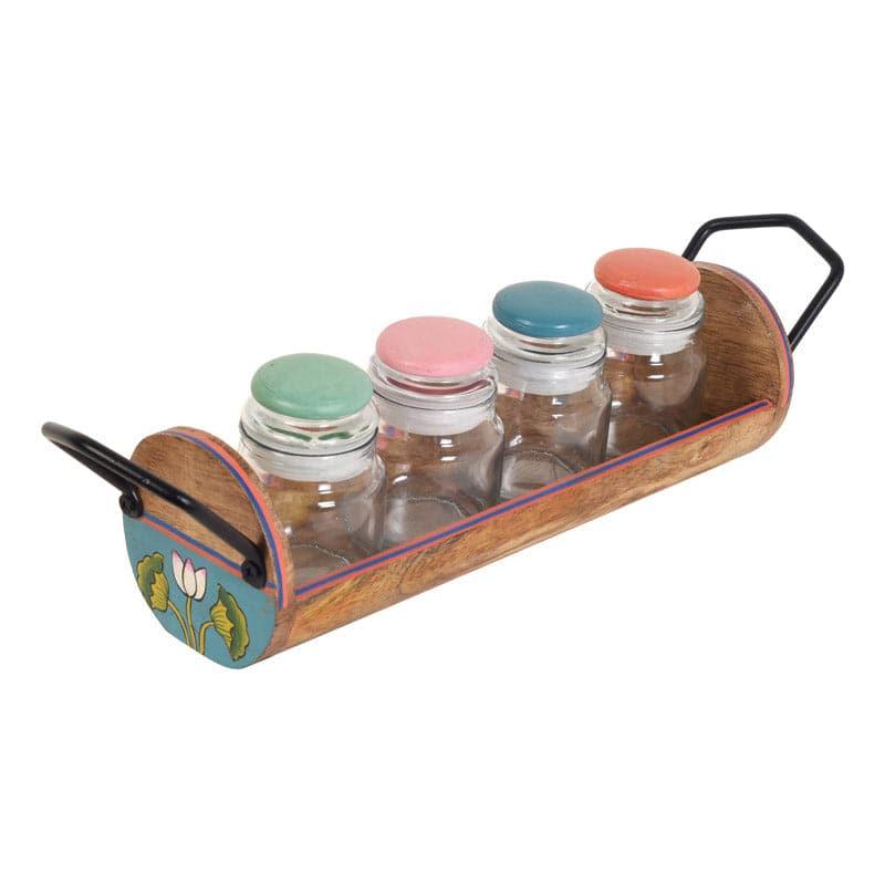 Buy Briju Storage Jar With Tray (100 ml) - Set Of Four Container from Vaaree