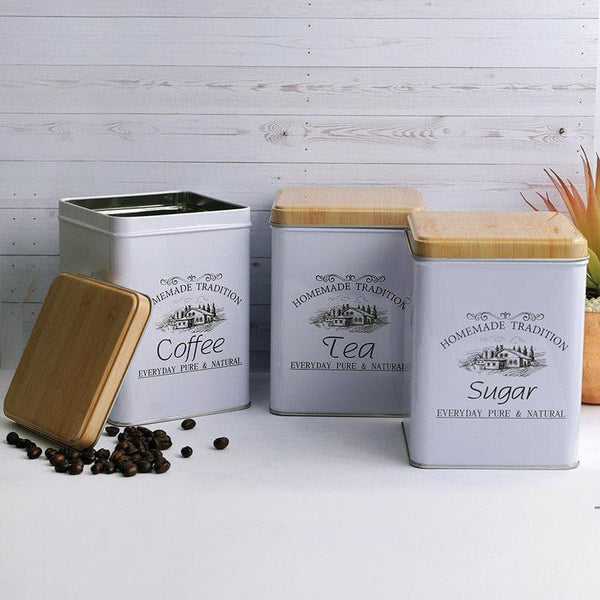 Container - Coffee Charm Storage Box - Set Of Three