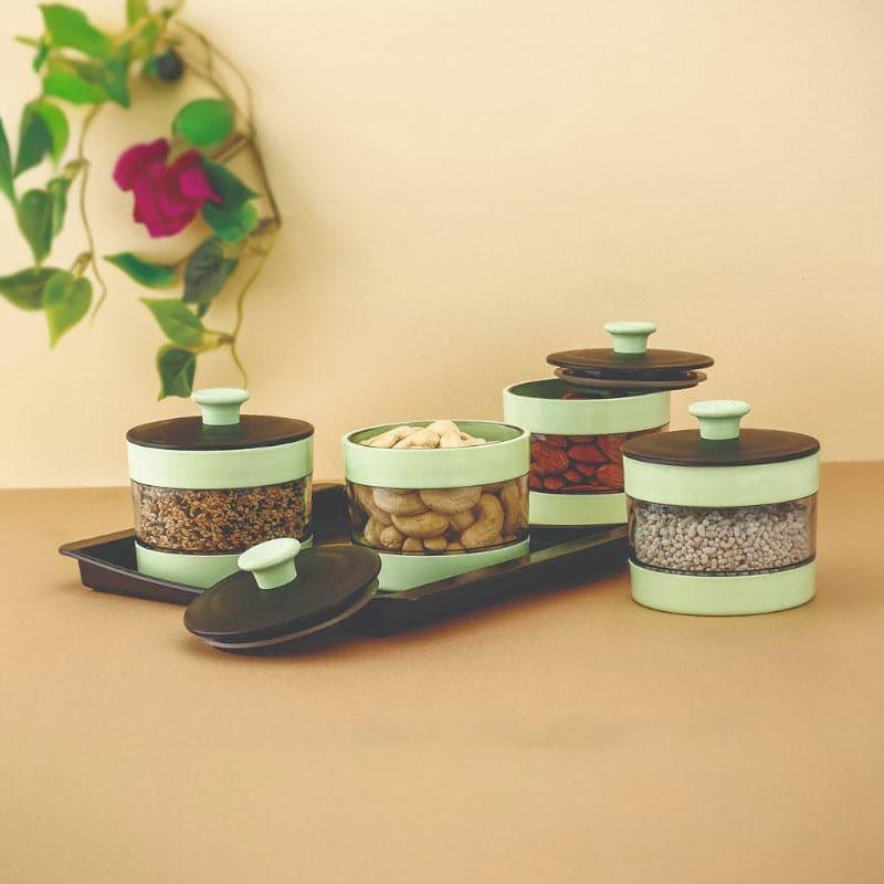 Container - Eat Good Mint Storage Jar (250 ML) - Set Of Five