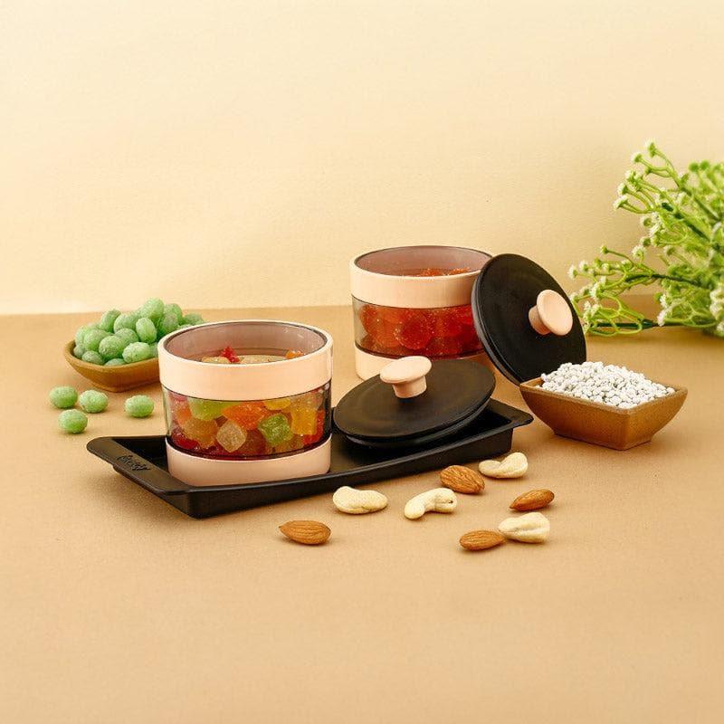 Container - Eat Good Peach Storage Jar (250 ML) - Set Of Three