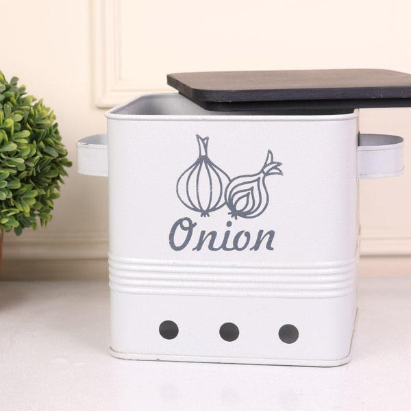 Buy Container - Ferrous Fun Onion Storage Box - Grey at Vaaree online