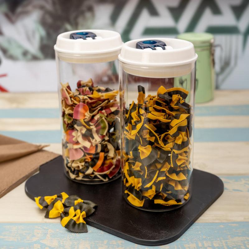 Buy Glass Glance Storage Jar (1500 ML) - Set Of Two Container from Vaaree