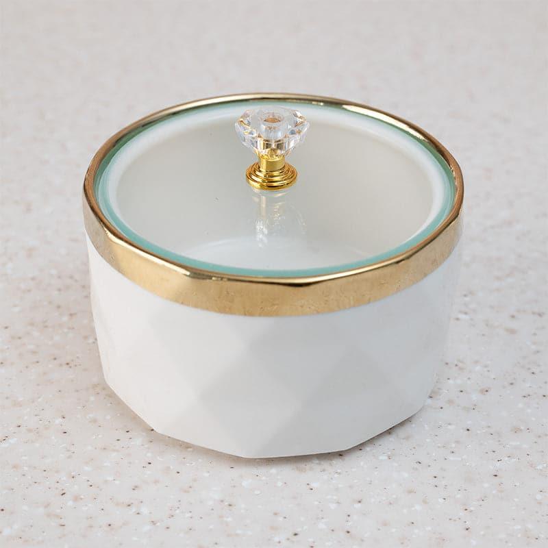 Buy Container - Golden Heart Jar With Stand (White) - Set Of Four at Vaaree online
