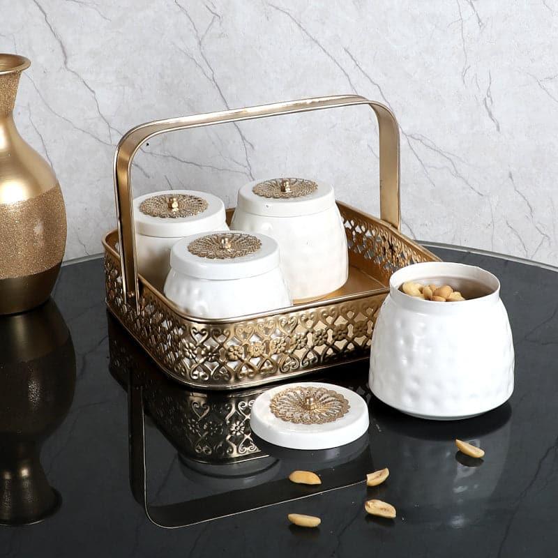 Buy Hamsa Ethnic Basket With Jar - Set Of Five Container from Vaaree