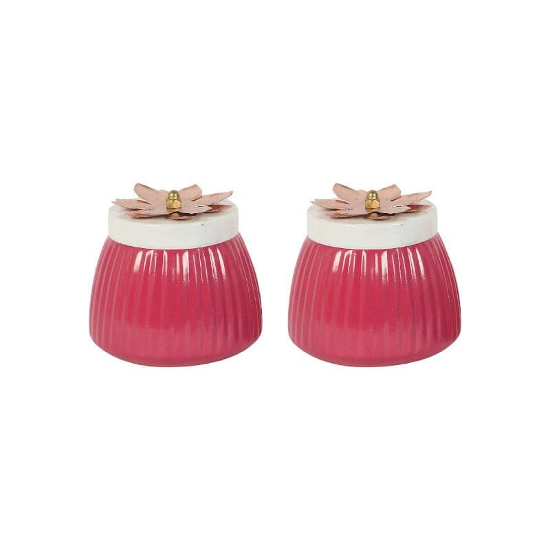 Buy Hewei Flora Jar (Dark Pink) - Set Of Two Container from Vaaree